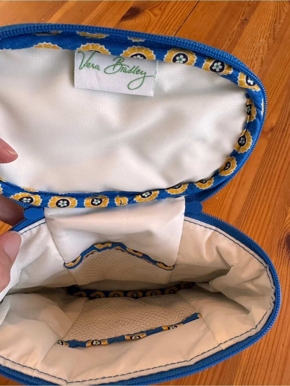 Vera Bradley Blue and Yellow Quilted Insulated Lunch Bag